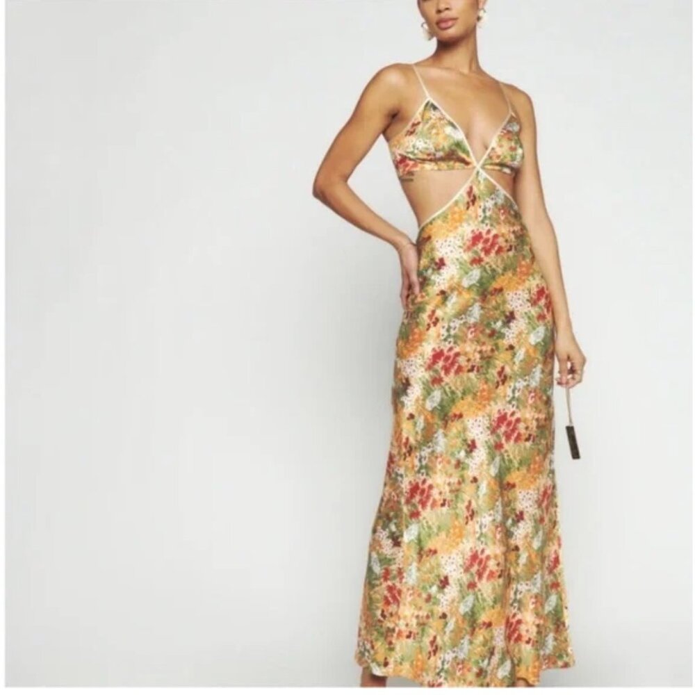 REFORMATION POPPY SILK DRESS